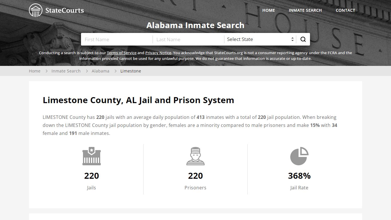 Limestone County, AL Inmate Search - StateCourts